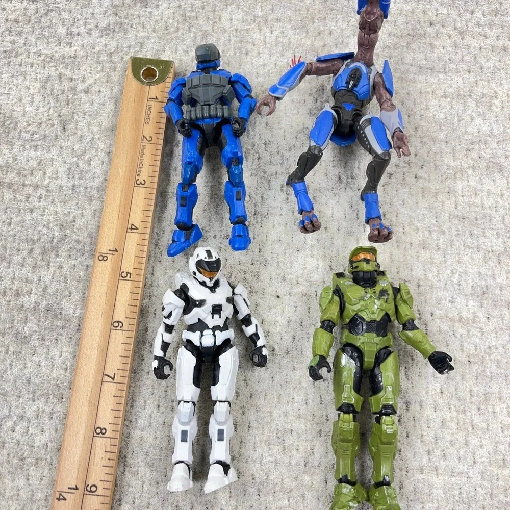 Halo Action Figure Lot Spartan Green Blue White Loose 4.5 